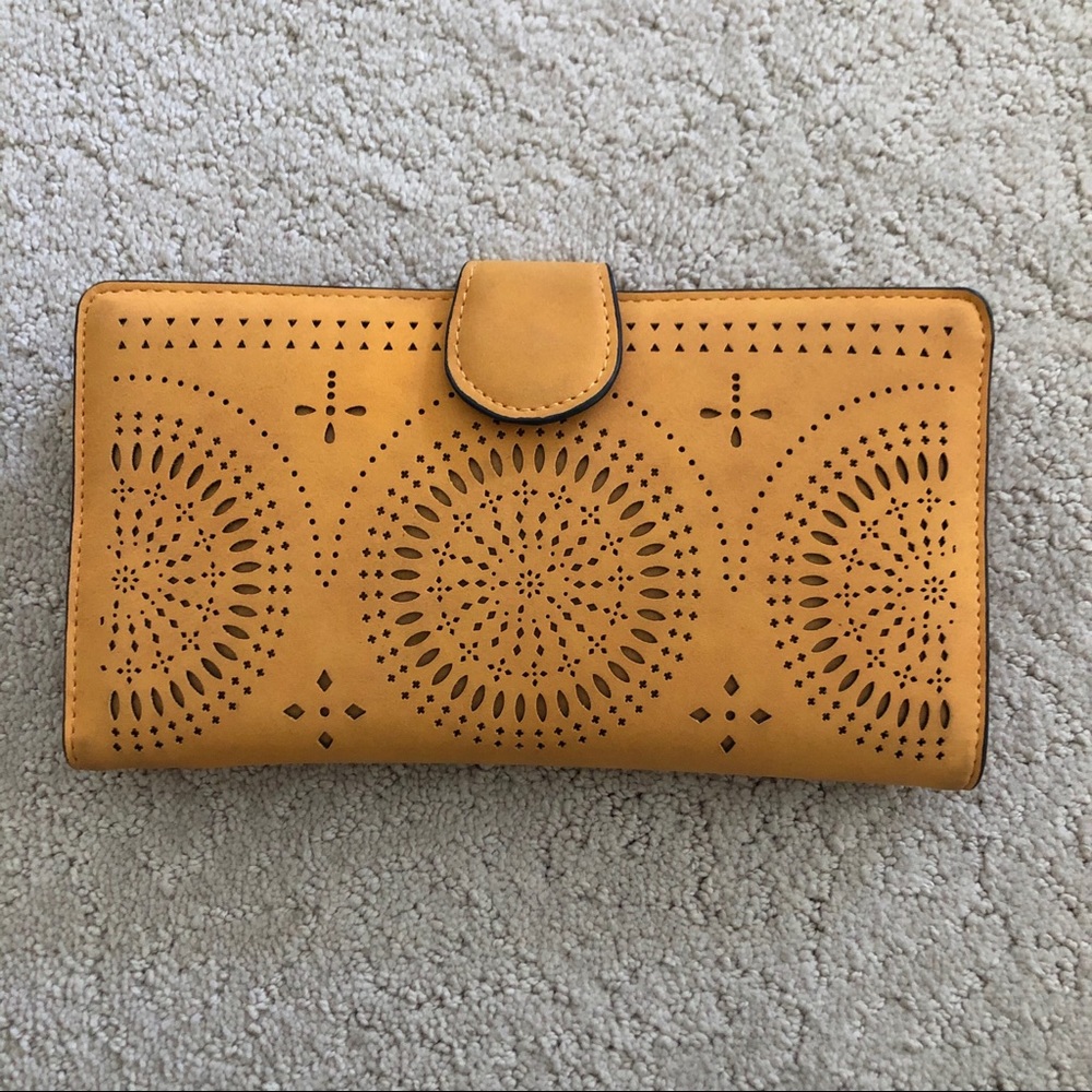 Large Mustard Laser Cut Design Wallet